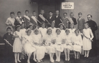 Editha at the First Holy Communion in Olomouc (standing first from the left), 1939 
