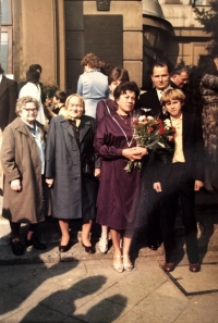 From left: husband's mother, Vlasta's mother, Vlasta, her husband and son, 1984