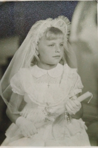 Sister Anička at the first Holy Communion.