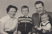 Editha and Vincenc Krejčí with their sons Václav and Petr, 1959
