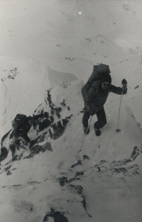 Winter crossing of the  Roháče Mountains. Undated