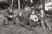 Pavel Taťoun (second from the left) with friends, 1974