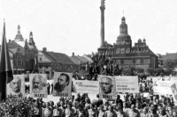 Stříbro main square, May 1, 1946