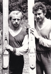Karel Kodejška (vpravo) s kolegou z reprezentace Rudolfem Höhnlem v roce 1975