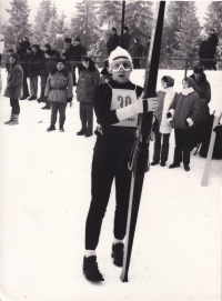 Karel Kodejška at a competition in the Tatras in 1970