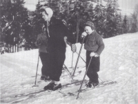 Karel Kodejška with his mom in the early 1950s