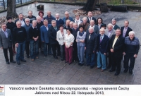 The meeting of Olympic athletes from Liberec region in 2013, Elena Moskalová top line, fourth from the left