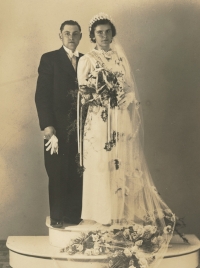 Ladislav and Anna Špičák getting married in 1940 