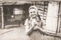 Eleven-year-old daughter of Mrs Klepáčková, who was killed by lightning while working in the field