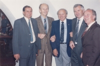 Classmates from the Military Air Academy (Václav Vondrovic, Ivana Kettnerová's father, second from left), 1990s 