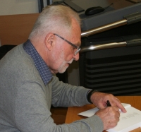 At the autograph session at the University of Pardubice, November 2019