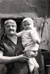 Little Ilona with her grandmother