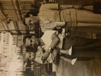 Year 1950, photograph of Michal and his parents, in Karlove Vary.

