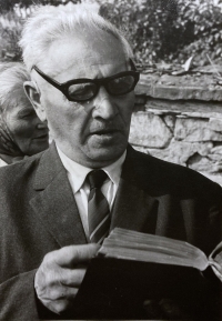 Vladislav Vlk (grandfather of Rostislav Čurda) with a hymnbook