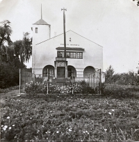 Church in Chotiněves in 1950s