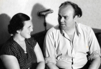 Hedvika Köhlerová and her husband Jan. Praha, 1950
