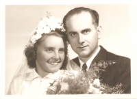 Wedding photo with husband Ladislav, 1951