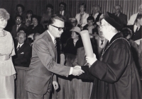 Doctoral graduation in Karolinum, 1985
