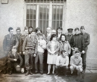 Members of the military building administration, Jiří Baumruk third from the left in the front row, 1970