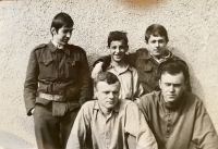 With friends, Jiří third from the left, top row
