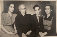 Jozef with his mother and older sisters after the war
