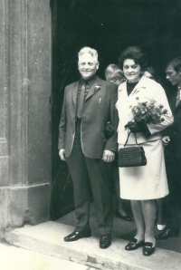 His father Karel Rálek and his mother Miloslava Rálková at Miloslav Rálek's wedding in 1969. His father wore a red shirt in support of the Communist Party
