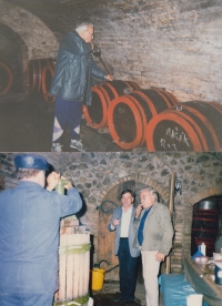 Josef Kobzík in a wine cellar 
