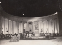 Joint concert of Břeclavan and a Swiss ensemble at the Temple of Three Graces in the Lednice-Valtice area, 1970s