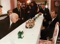 S V. Havlom počas stretnutia prezidentov stredoerópskych krajín v Levoči, r. 1998