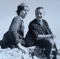 With her husband Jan Květ, Low Tatras, 1965