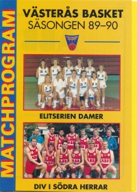 Jiří Konopásek (the first from left on top) in the season 1989/1990 as a coach of male Swedish team Västeras