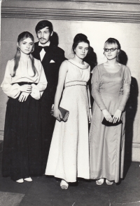 At a ball with classmates in the Lucerna cultural centre. 1972