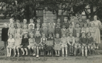 School photograph of Miroslava Kišová from second grade 
