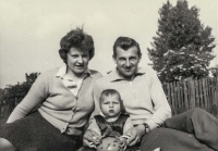 Jiří Kotrč with his mother Jindřiška and father Jiří in 1960