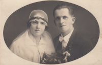 Wedding photograph of Jiří Peša's parents, Josef and Marie, 2 June 1930