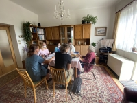 Růžena Píčová during recording Stories of Our Neighbours in her daughter's flat in Tábor