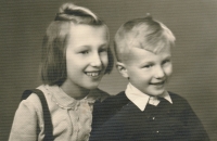 With his sister, Blanka, in 1942 


