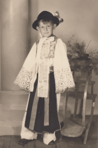 Jiří Peša in folk costume, 1957
