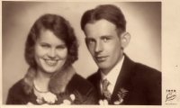 His parents' wedding photo, about 1930