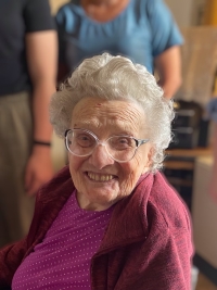 Růžena Píčová in her daughter's flat in Tábor in June 2021