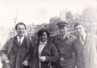 Ivan Stehlík (first from right) with parents and brother Roman
