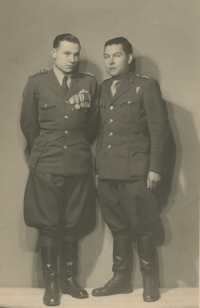 Vasil Kiš with a friend after the war