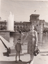 With his mom, Yerevan, ca. 1962