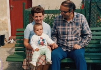 With his wife Miroslava and their son Jiří, 70s of the 20th century