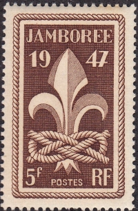 French post stamp published for the event of the jamboree, 1947