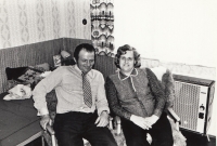 Visiting mother with her husband Jiří, Turnov, 1975
