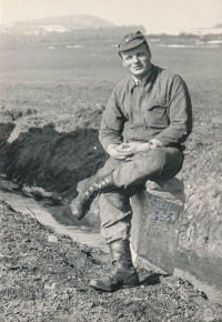 Karel Peterka during compulsory military service