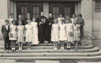 Marie Mannová (in the second row, first from the right) during the Confirmation in Heřmanův Městec in1958