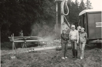 Marie Mannová (on the left), photo taken when she worked for Vodní stavby (Water constructions) company in 1993
