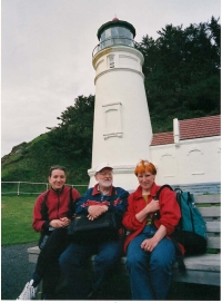 With her daughter and husband in Oregon in 2005